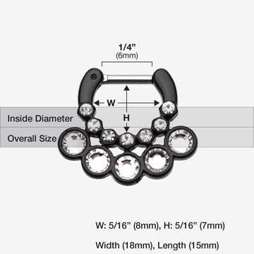 Colorline Aureole Gemina Sparkle Septum Clicker-Black/Clear